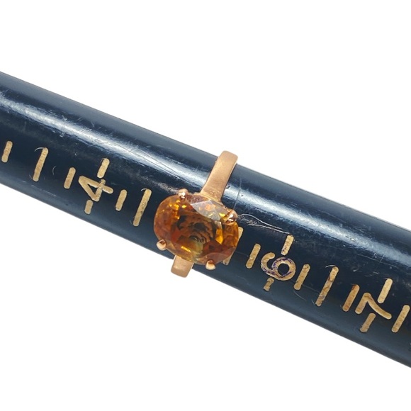 18K Yellow Gold Citrine Stone Ring but the reality it's a 14k - Picture 8 of 10